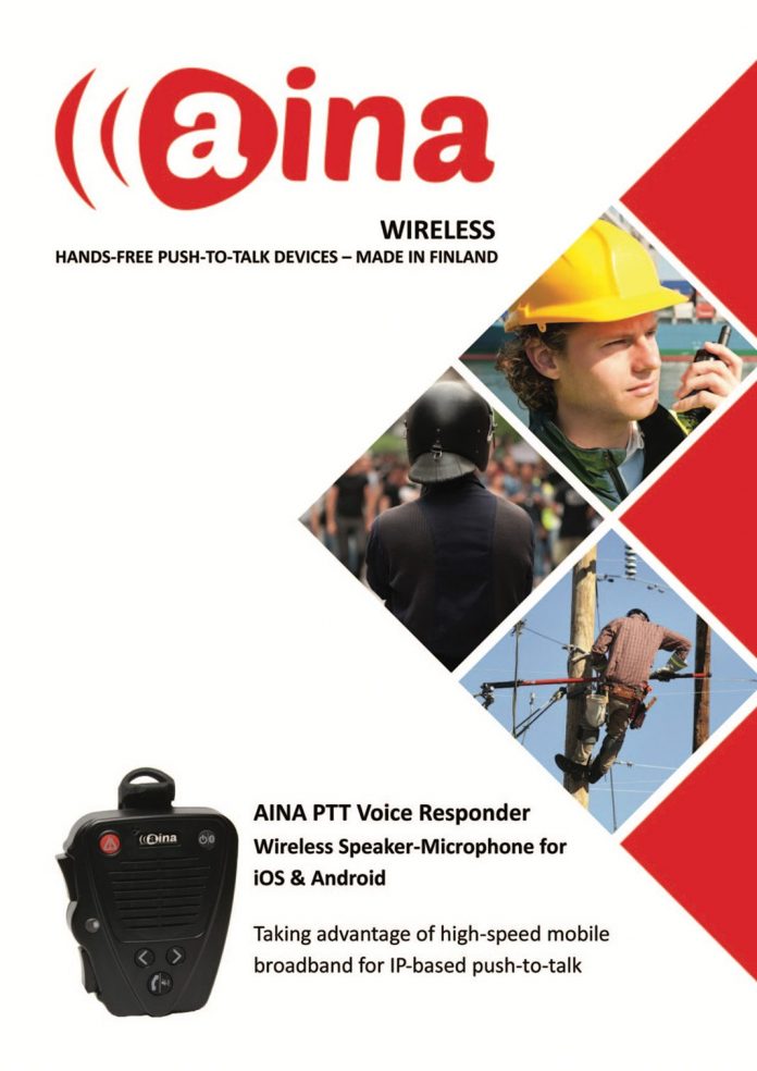 AINA wireless hands-free push-to-talk devices|