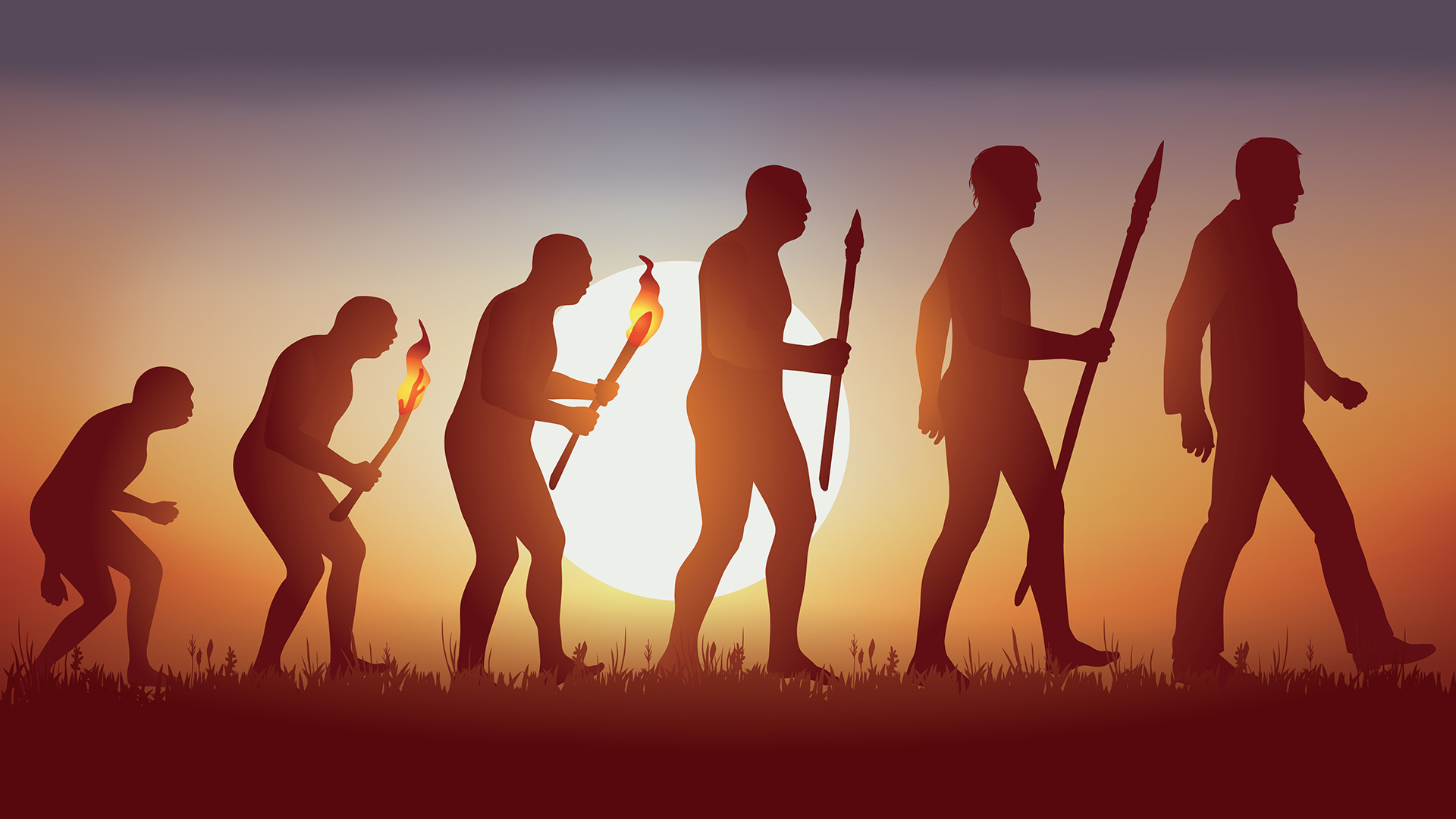 Abstract Background Of The Evolution Of Man Royalty Free SVG