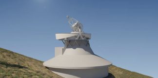 A representation of what the European Solar Telescope will look like when constructed at the observatory in La Palma, Spain