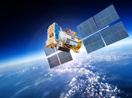 Space,Satellite,Orbiting,The,Earth.,Elements,Of,This,Image,Furnished