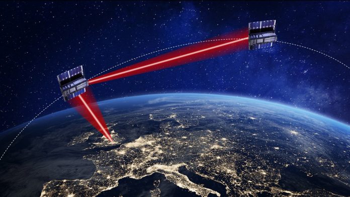 artist impression of a project to develop a new satellite communications system