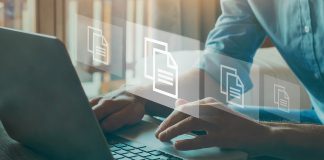 Document,Management,Concept,With,Icons,On,Virtual,Screen,,Erp