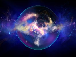 Design for projects related to science, education, physics and modern technology, digital painting