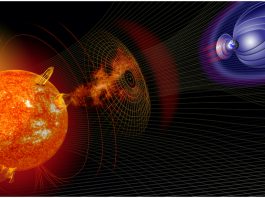 Artist illustration of the effects of solar activity on Earth’s magnetic