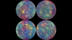 Spectral measurements by the MESSENGER mission reveal the geology of Mercury’s surface. 