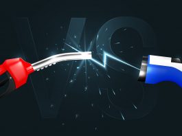 Electric,Cars,Versus,Gasoline,Cars.,Petrol,And,Electric,Filling,Stations,EV,sales