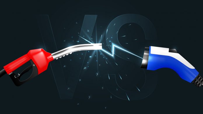 Electric,Cars,Versus,Gasoline,Cars.,Petrol,And,Electric,Filling,Stations,EV,sales