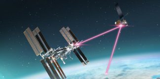 NASA's ILLUMA-T payload communicating with LCRD, laser communications