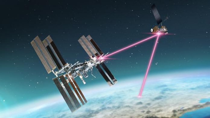 NASA's ILLUMA-T payload communicating with LCRD, laser communications