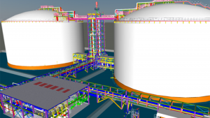 3D image of an ammonia storage facility (FEED+ engineering package) in the United Arab Emirates