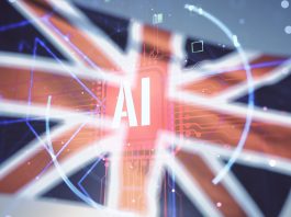 Double,Exposure,Of,Creative,Artificial,Intelligence,Abbreviation,Hologram,On,Flag,AI,Safety,Summit