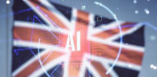Double,Exposure,Of,Creative,Artificial,Intelligence,Abbreviation,Hologram,On,Flag,AI,Safety,Summit