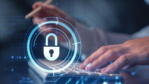 A,Programmer,Is,Typing,A,Code,On,Computer,To,Protect