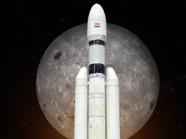 Chennai,,India,,14th,July,2023:,Chandrayaan,3,With,Moon,Background.Chandrayaan-3,