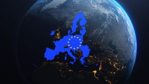 Planet,Earth,From,Space,European,Union,Map,Eu,Flag,Global,Space,Race