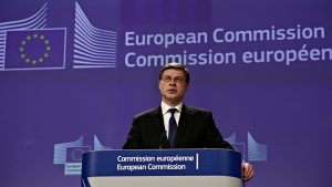 Press,Conference,By,Valdis,Dombrovskis,,Vice-president,Of,The,Eu,Commission,Norwegian,Mineral,Strategy