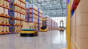 An army of robots efficiently sorting hundreds of parcels per holder, smart warehouse