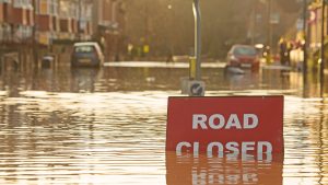 A,'road,Closed',Sign,Partially,Covered,In,Flood,Water,Lit,Flood,Resilience,Measures
