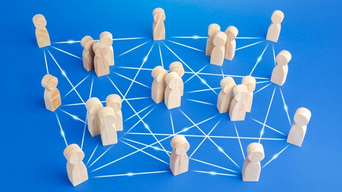 People,Are,Connected,By,Many,Lines.,Unconventional,Company,Structure,,Distribution,Shared,Responsibility.Model