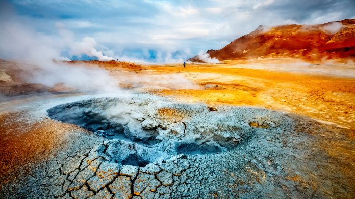 Dramatic,View,Of,The,Geothermal,Heat,Area,,Location,Place