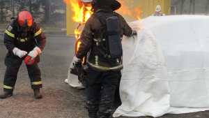 Fire blanket test