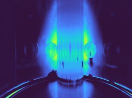 First tokamak plasma at the SMall Aspect Ratio Tokamak – SMART – recorded with a fast-framing camera in the visible spectral range.