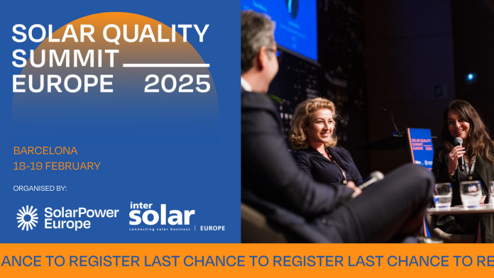 Register now for Solar Quality Summit Europe 2025