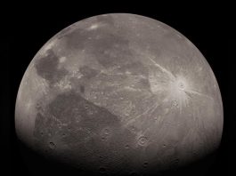 space ice on jupiter's moon, ganymede