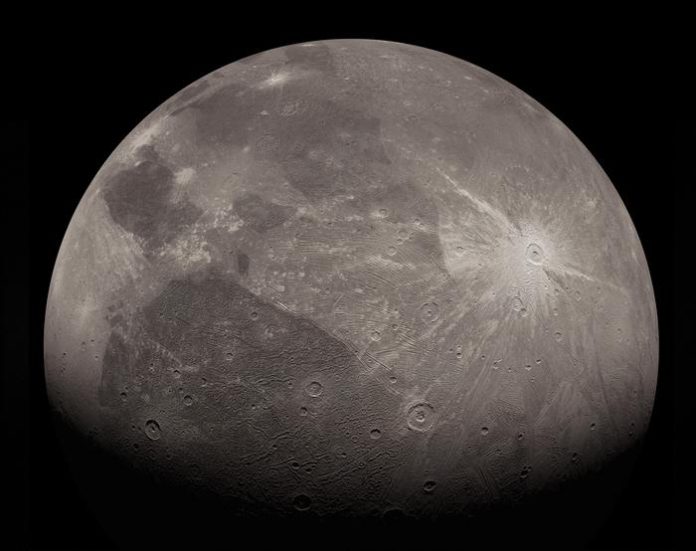 space ice on jupiter's moon, ganymede