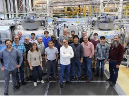 ν-NSE instrument at the NIST Center for Neutron Research (NCNR) in Gaithersburg, MD, USA, along with many of the scientists, engineers and technicians, as well as students, who worked on this successful National Science Foundation Mid-scale Infrastructure project