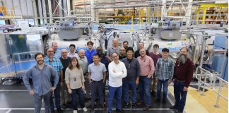 ν-NSE instrument at the NIST Center for Neutron Research (NCNR) in Gaithersburg, MD, USA, along with many of the scientists, engineers and technicians, as well as students, who worked on this successful National Science Foundation Mid-scale Infrastructure project