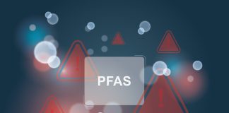 PFAS Hazard Warning Environmental Danger Concept. Chemical contamination risks. PFAS concept. PFAS danger. PFAS warming Vector illustration
